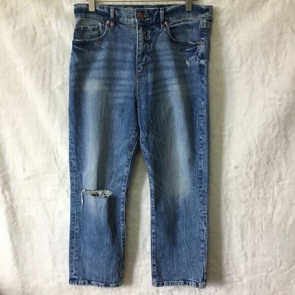 LOFT Denim - Loft Blue High Waist Straight Crop Jeans